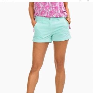 Southern Tide Women's Leah Pastel Blue Shorts 3 inch inseam